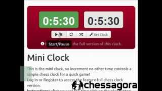 Chessagora Online Chess Clock - How To Use
