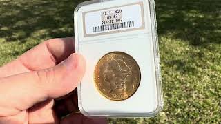 1877 Ngc Ms62 20 Liberty Head Double Eagle Featured Rare Coin