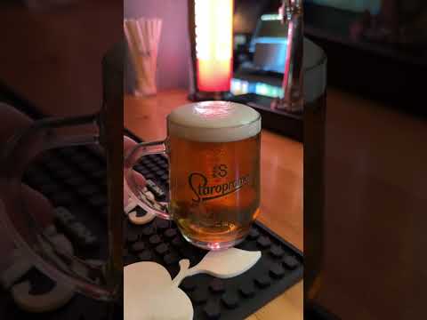 Cute 1/2 pint beer glass ? #staropramen #beer