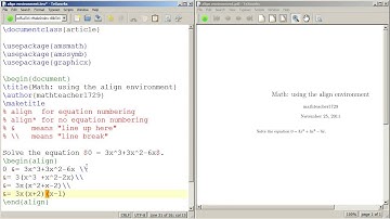 LaTeX Tutorial 05 using the align environment