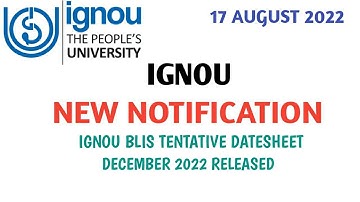 IGNOU NEW UPDATES|December 2022 tentative datesheet released |Important notification |#blisstudy