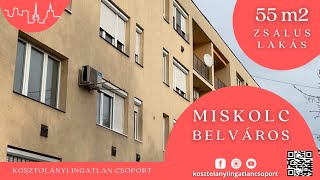 Miskolc Zamenhof utcában 55 m2-es kiváló állapotú 1+ 2 fél szobás 2. emeleti lakás eladó!