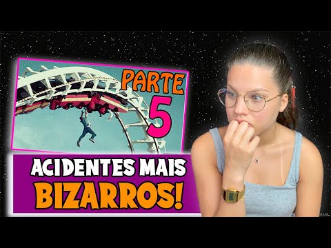REAGINDO OS ACIDENTES MAIS BIZARROS EM PARQUES DE DIVERSÕES! PARTE 5 - FALA DE TUDO