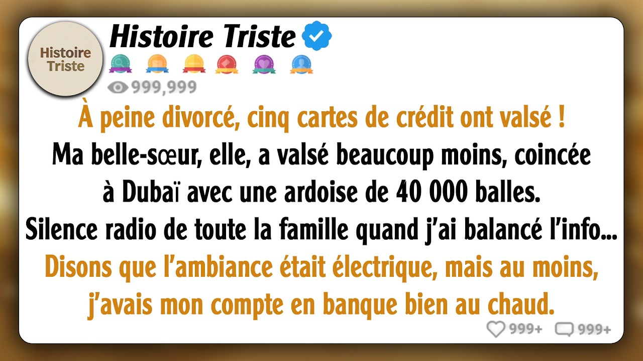 En divorçant, j'ai annulé 5 cartes bancaires, laissant ma belle-sœur bloquée à Dubaï avec une dette