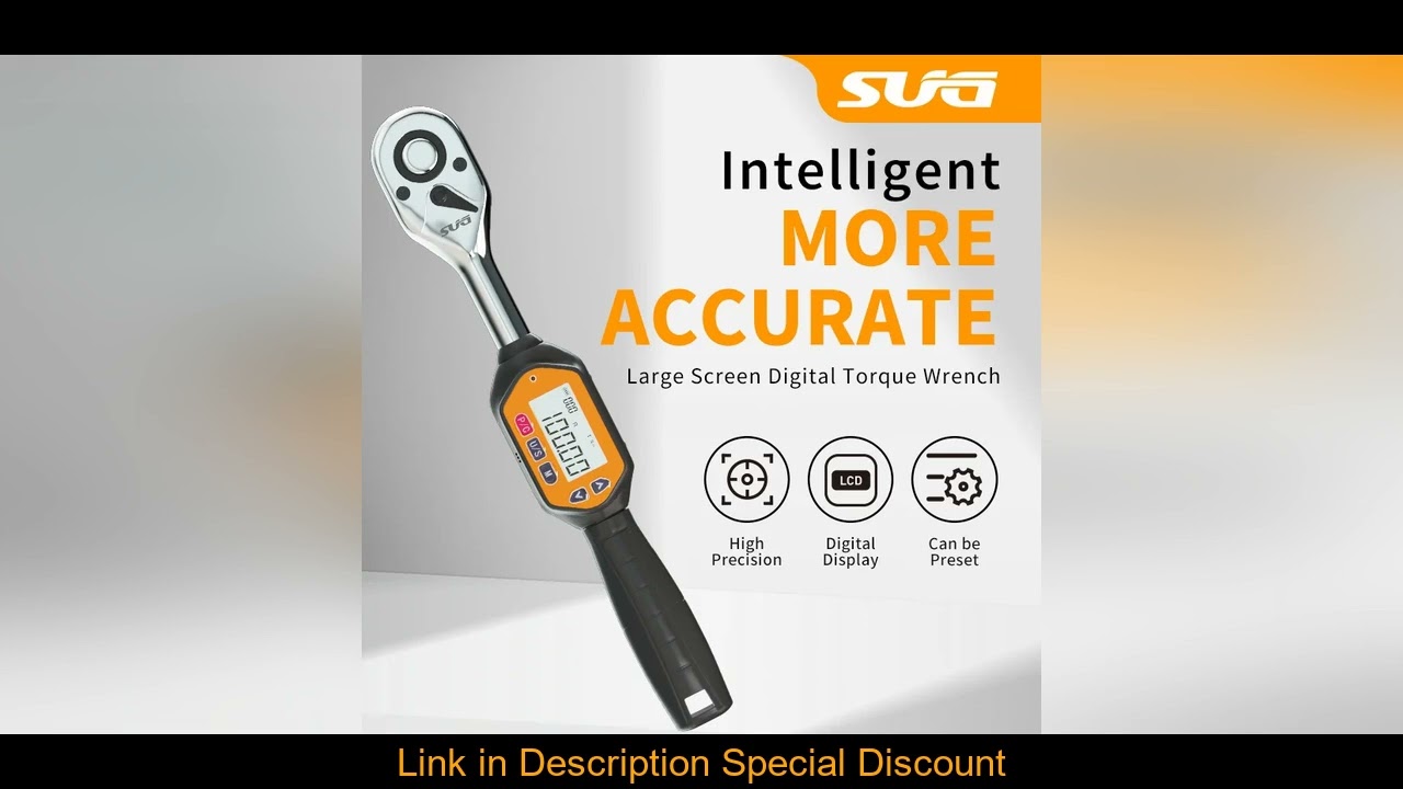 1/2-inch Digital Torque Wrench 3-100Nm with Buzzer LED Display Calibrated Mechanical Engineer Tool