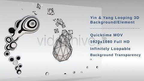 Yin & Yang - 3D Looping Background w/ Transparency - motion graphics video