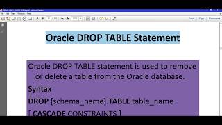 How to Drop A Table|#Drop|#purge|PRACTICAL SESSION ON DBMS|#ORACLE|#SQL|lecture#9