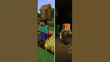 Steve and Alex doing their thing 🥰 #minecraft #hermitcraft #roblox #pubg #steve #creeper #villager