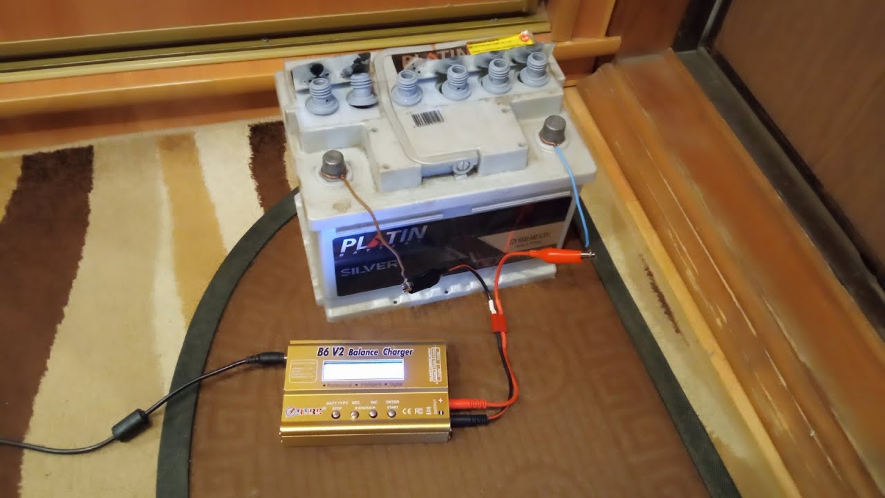 Зарядка автомобильного аккумулятора умным зарядным HTRC B6 V2 (клон ...