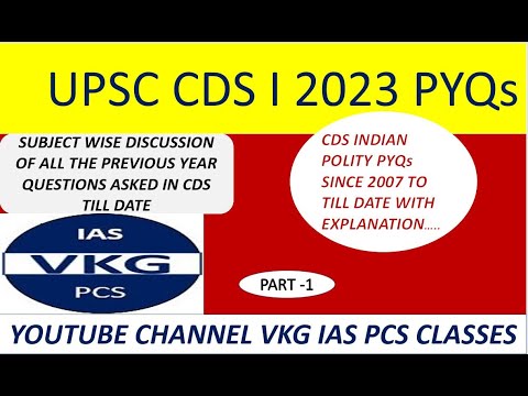 UPSC CDS I 2023 |PYQ OF POLITY TOPIC | PREVIOUS YEAR QUESTIONS, GENERAL ...