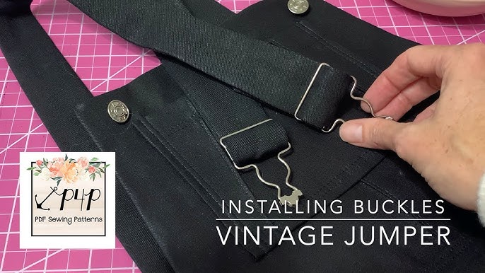 How to attach overall buckle strap pinafore jumpsuit jeans 牛仔