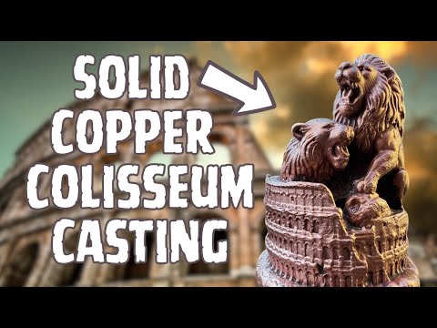 Solid Copper Colosseum Casting - Granulated Copper - Asmr Metal Melting