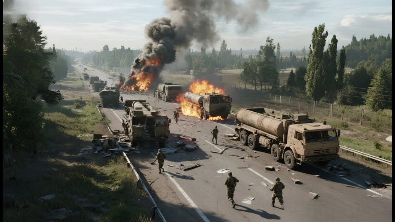 20 минут назад! Колонна из 200 американских бензовозов была уничтожена российскими войсками на грани