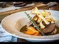 Pot roasted beef brisket with root vegetable mash, parsnip crisps and horseradish by Food Urchin