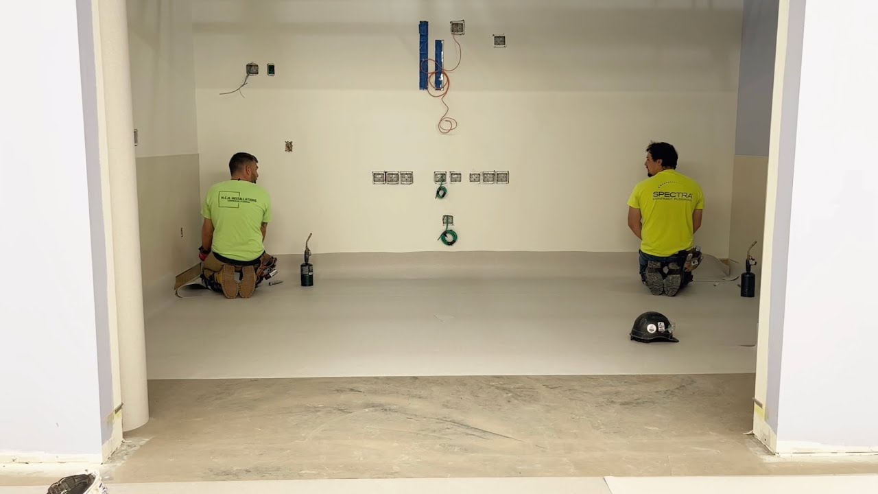 How to install flash cove sheet vinyl YouTube