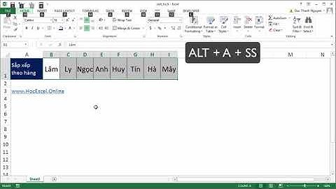70 Thủ thuật sắp xếp dữ liệu từ trái qua phải trong Excel