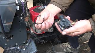 How to REMOVE REPLACE FIX REPAIR a FUEL PUMP on a KOHLER COMMAND engine Junkyard Craftsman Lawnmower