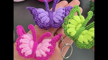 Make MONEY with This SUPER EASY Crochet Mini Butterfly Keychain! 🦋 Sell and give as a gift.