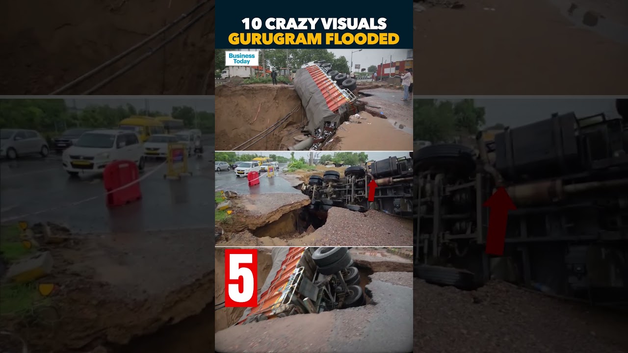 Viral Videos Of Gurugram Floods: Cars Float, Flyovers Spill, City Sinks! | Monsoon Mayhem Unleashed