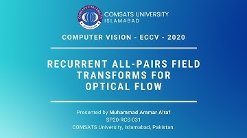 RAFT: Recurrent All-Pairs Field Transforms for Optical Flow | Computer Vision | ECCV 2020
