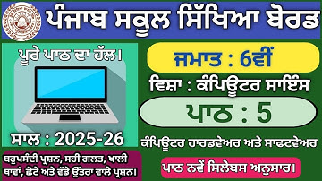 Class 6th Lesson 5 computer hardware and software session 2025-26 Computer Science