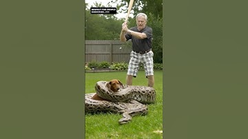 Unbelievable Moment Man Rescues His Trapped Dog From Python #shocking #shorts