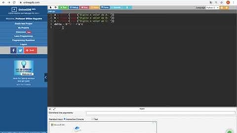 Algoritmo equação de segundo grau com Python