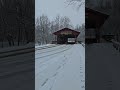 Snow Falling on a Covered Bridge #snowfallsounds