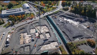 Mise à jour sur les travaux – vue aérienne du nouveau campus de L’Hôpital d’Ottawa