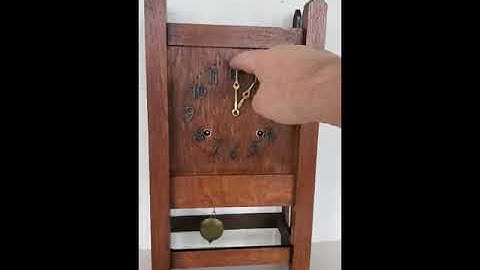 Antique 8 Day Sessions Mission Style Mantel Clock Gong and Bell Strike