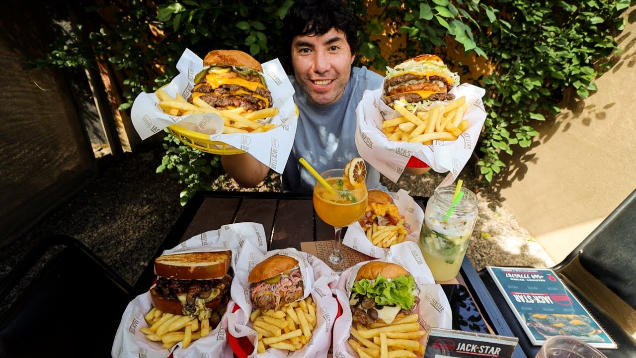Probando TODAS las HAMBURGUESAS de este local | JACKSTAR