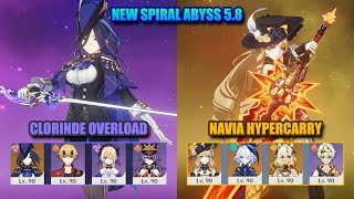 New Spiral Abyss 5.8 Clorinde Overload & Navia Hypercarry Genshin Impact