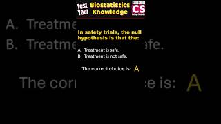 NULL HYPOTHESIS: SAFETY vs. EFFICACY:  Multiple-choice test questions