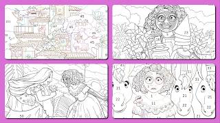 Happy Color by Number Disney Encanto Movie Collage Magical Family Casita Mirabel #coloringbook screenshot 4