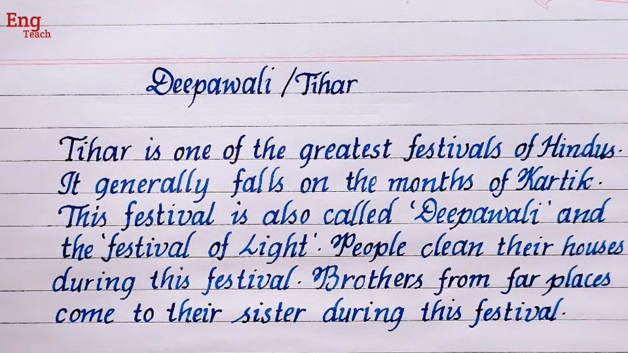write an essay about tihar in english