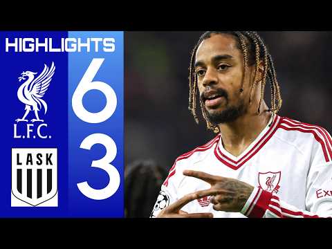 Liverpool vs LASK Highlights 6-3 BARCOLA HATTRICK • UEFA CHAMPIONS LEAGUE 