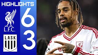 Liverpool vs LASK Highlights 6-3 BARCOLA HATTRICK • UEFA CHAMPIONS LEAGUE 