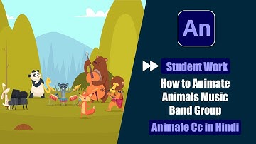 Fast Forward Tutorial Of Student Work | How to Animate Animals Music Band Group in Animate Cc Hindi?