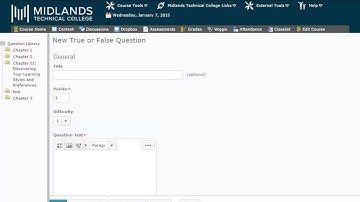 D2L Brightspace v10.4 Creating True/False Questions in the Question Library