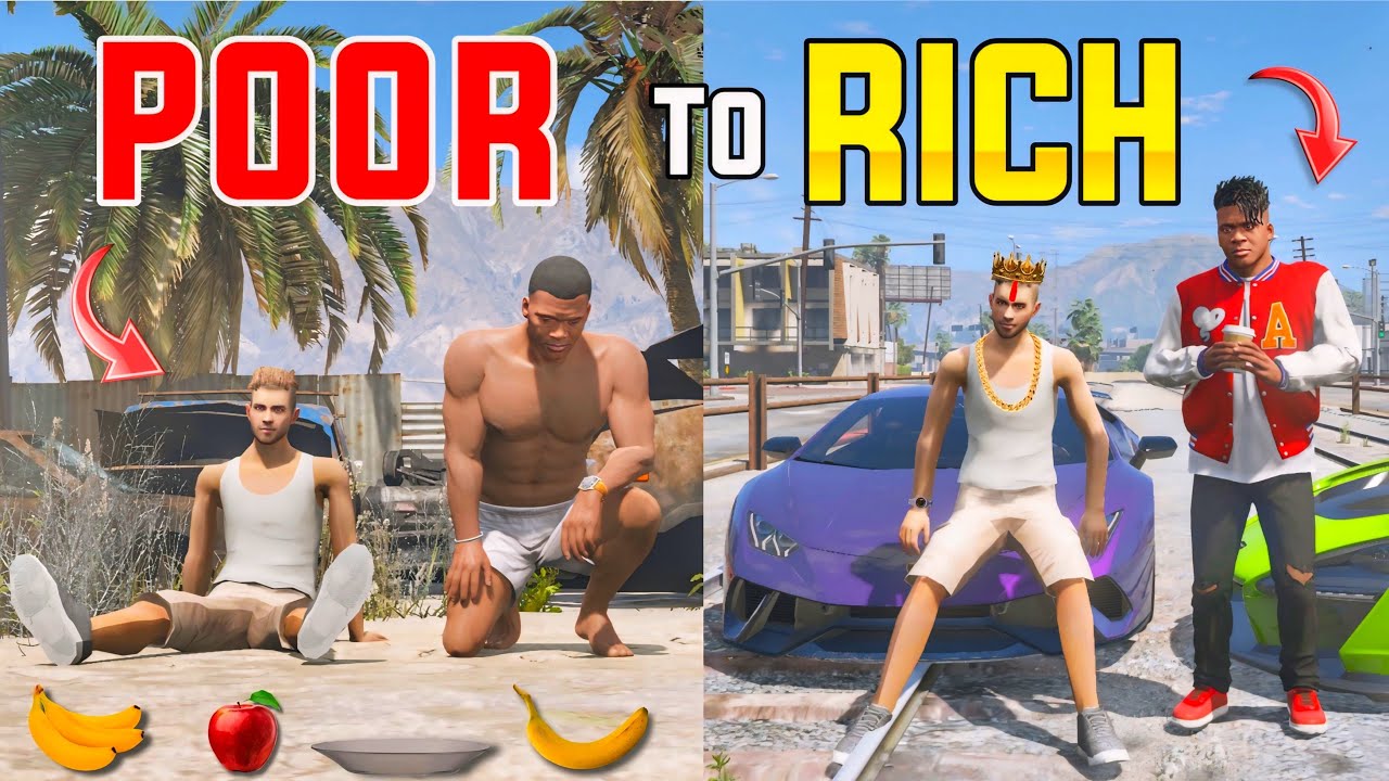 Poor To Rich In Gta 5 | Franklin & Adam Became Poor To Rich | Gta 5 In Telugu