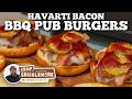 Havarti Bacon BBQ Pub Burgers on the Blackstone Griddle