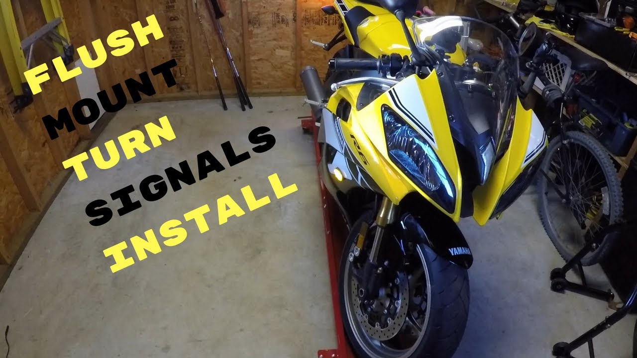 2016 Yamaha R6 flush mount turn signal install - YouTube