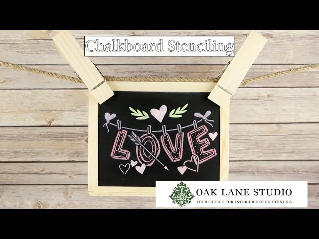 Chalk Dust Chalkboard Love Stencil Project 