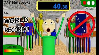 WORLD RECORD FASTEST TIME!!! - Speedrunning Baldi's Basics but some nothing