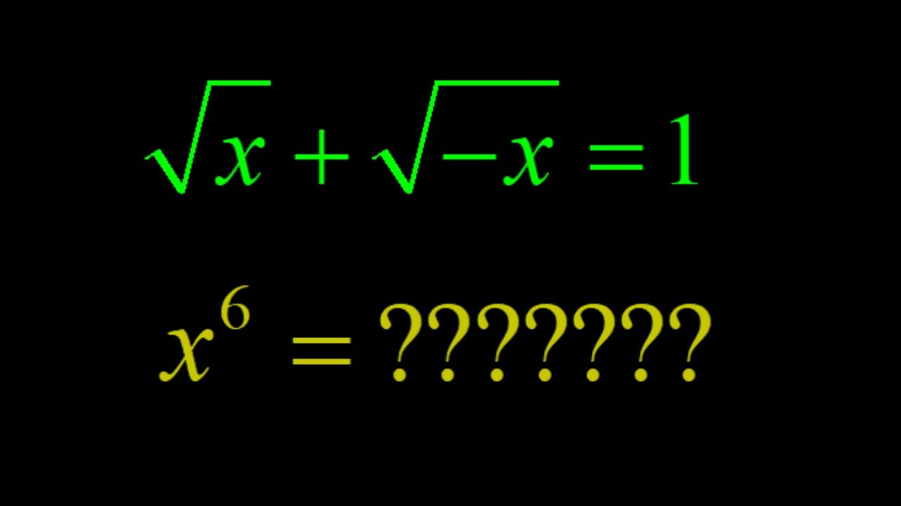 When Square Roots Meet Imaginary Numbers: Solving for 𝑥^6 - YouTube