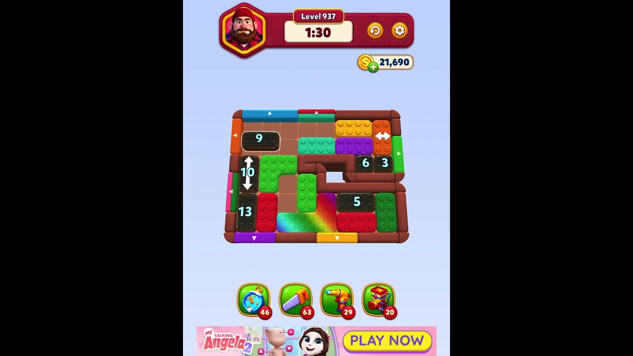 Color block run level 937 4-12-26 - started with video and used