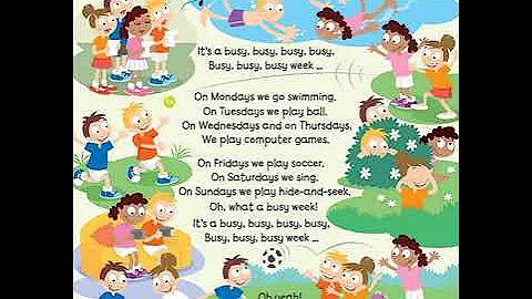 English song for children: It´s a busy busy week