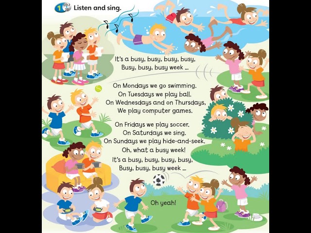 English song for children: It´s a busy busy week class=