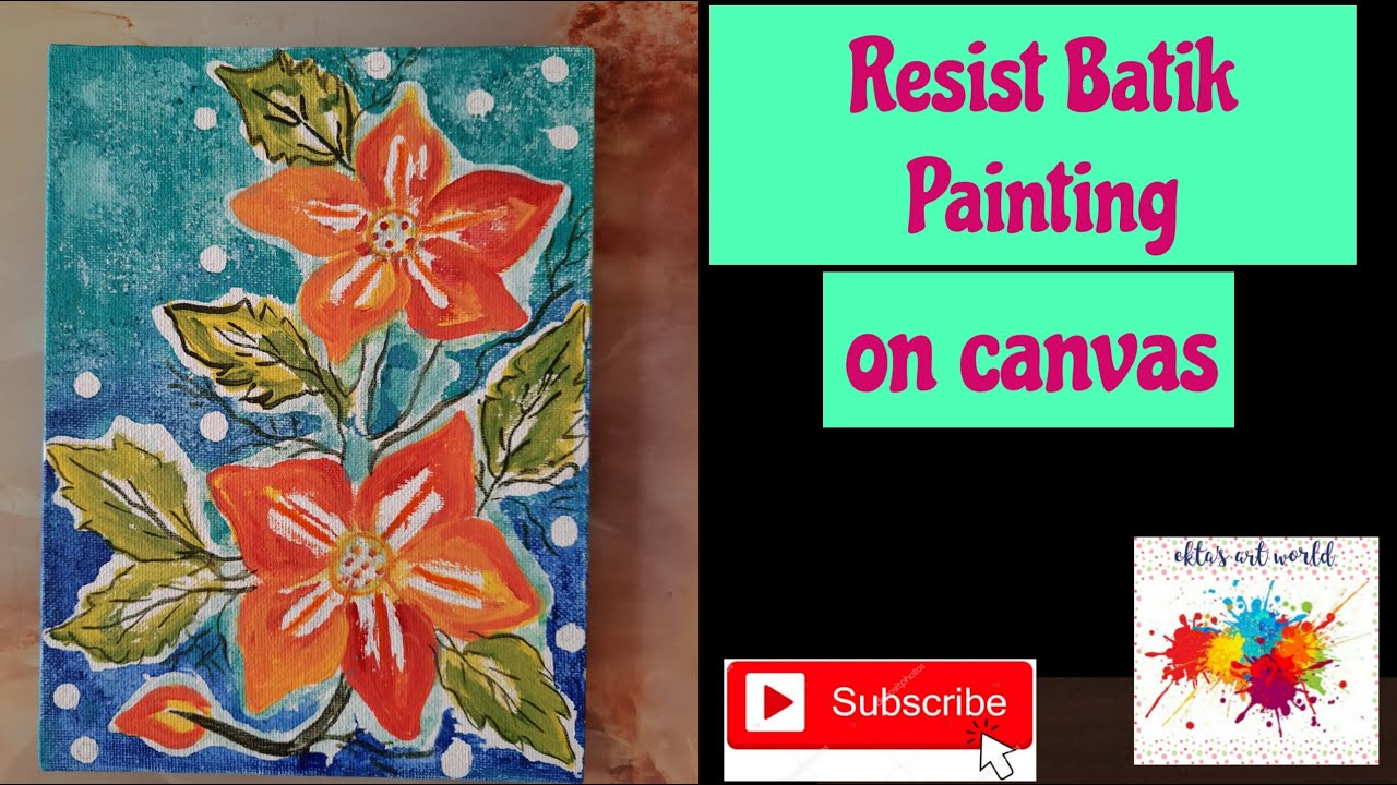 Easy resist batik using glue technique/Painitng tutorial