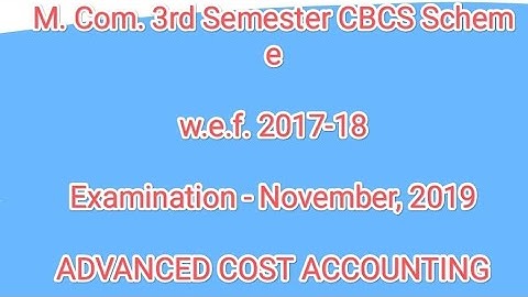 M.com 3rd semester (pass course) #2019 Advance cost accounting MDU Rohtak University #questionpaper